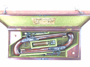 Flintlock Duelling Pistols by John Bennett. SN 8712